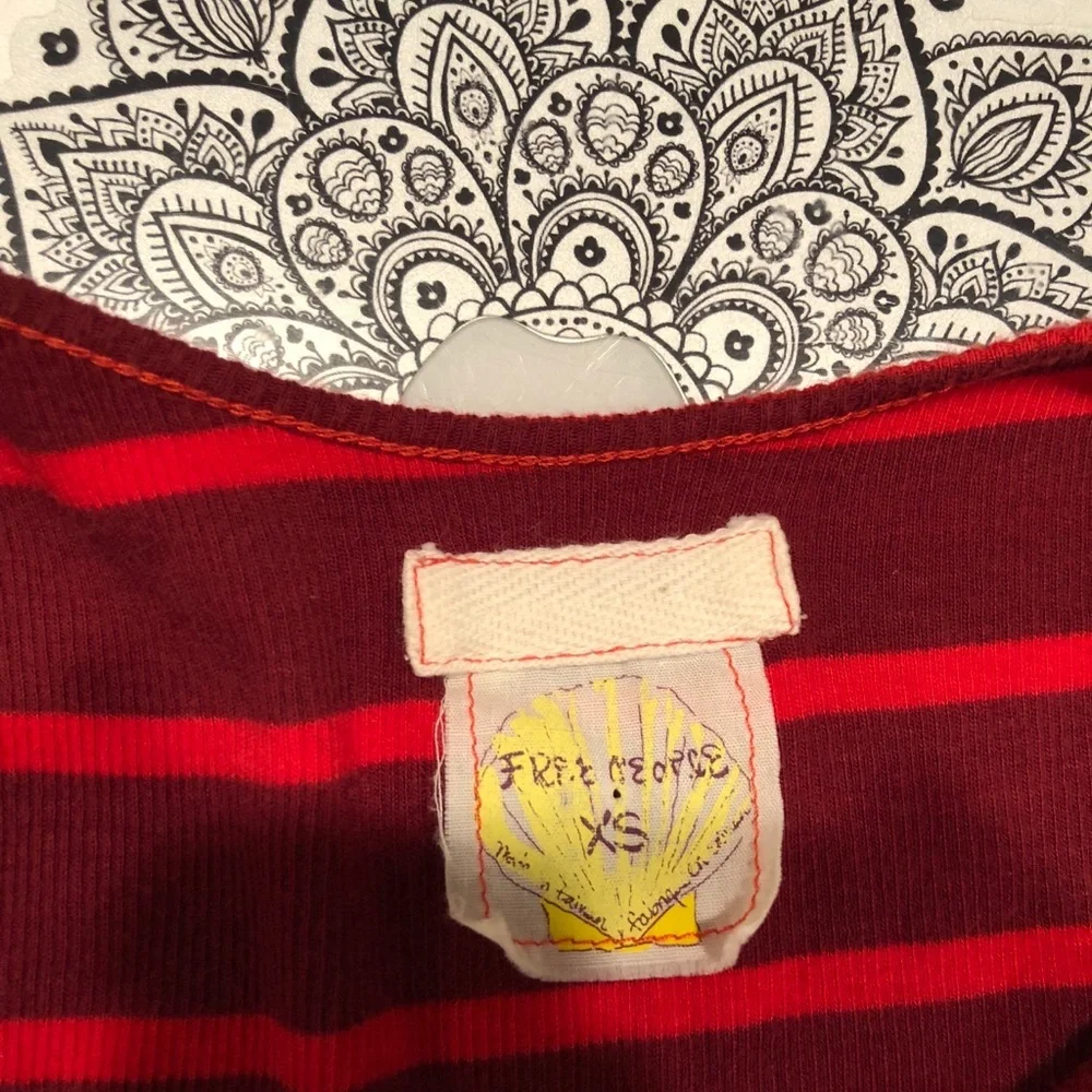 Free People Red‎ Stripe Tank